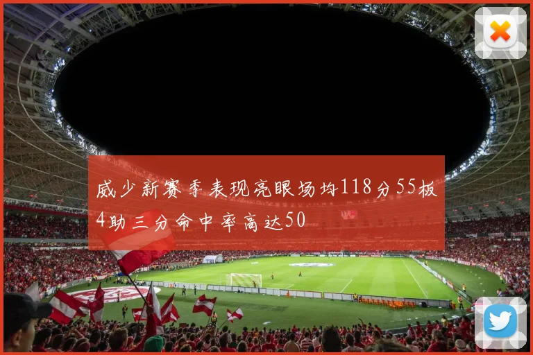 威少新赛季表现亮眼场均118分55板4助三分命中率高达50